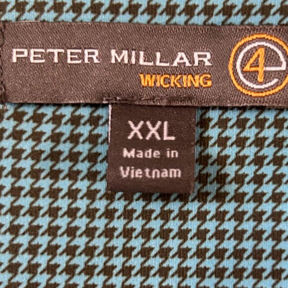 Men's Peter Millar Butler CC Logo Windbreaker Teal & Brown EUC - Picture 8 of 8
